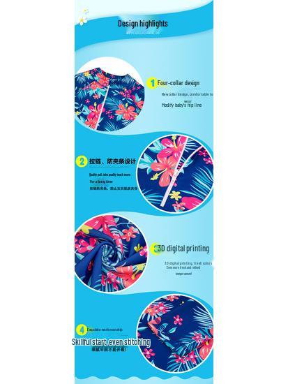 Girls' Long-Sleeve Unicorn One-Piece Swimsuit for Kids.