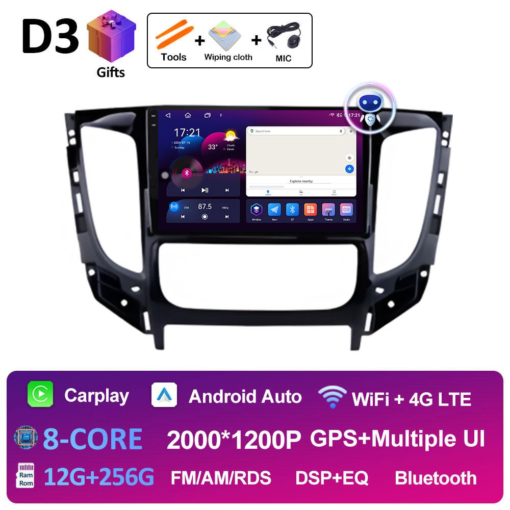 Car Multimedia Video Radio Player For Mitsubishi Pajero Sport 3 L200 5 Triton 3 2015 2016 2017 - 2019 Wireless Carplay Head Unit