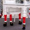 4 Pcs Xmas Chair Leg Cover Soft Flannelette Xmas Table Leg Cover Set for Home Hotel Shopping Mall