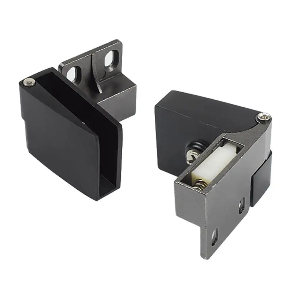 1 par de Bisagra de Aleación de Zinc de Cierre Automático para Puerta de Cristal Sin Taladro Abrazadera Sin Marco Montaje Lateral Herrajes Accesorios para Muebles