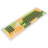 Keyboard Keycaps 107 Key Three Color Translucent Characters Arc Layout Mechanical Keyboard Keycaps Matcha Dark Green