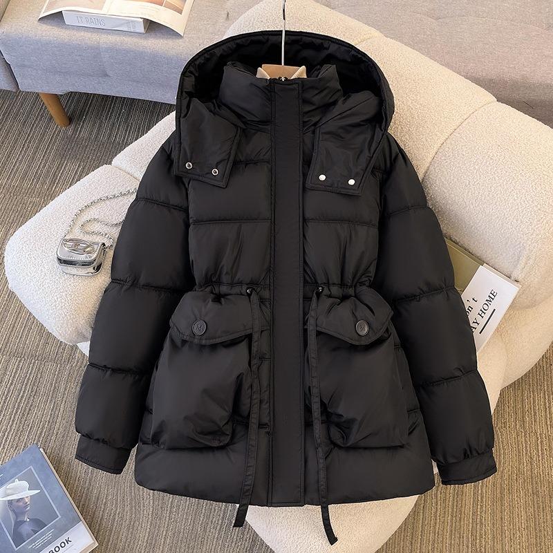 New cotton-padded clothes, new women's bread clothes, winter clothes, small waist thickened casual medium and long coat