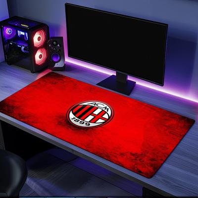 Ac Milan Emblem Mouse Pad, Rubber Base, Esports Desk Mat, Mouse Pad for Gamers and Office Use, Gaming Desk , Easy To Clean Mat