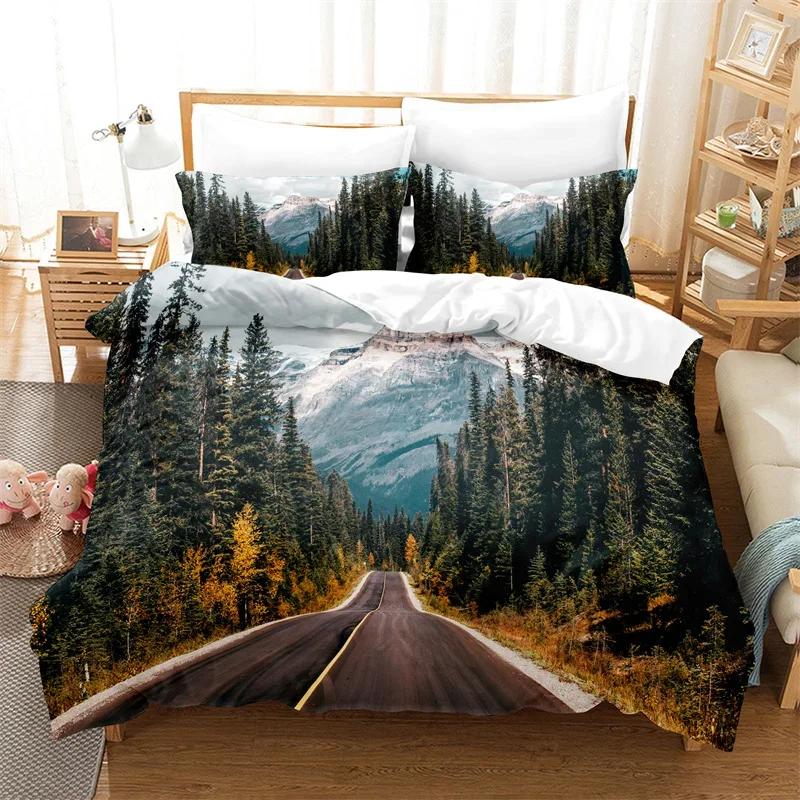 Tree Duvet Cover Set Twin Full King Mysterious Woods Bedding Set Polyester Fantasy Starry Sky Comforter Cover Forest Quilt Cover