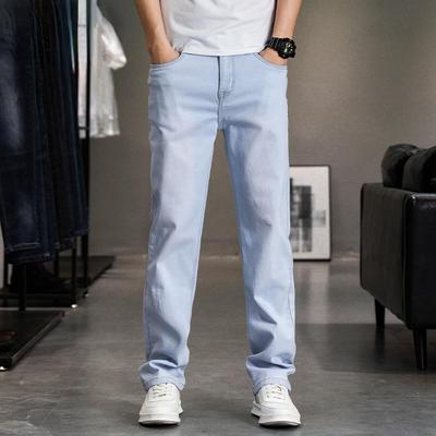 Herren New Fashion Slim Straight Casual Denim Hose Weiche Bequeme Herrenhose