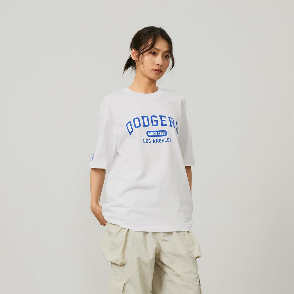 MLB College Style Series T Shirts Unisex White Crew Neck Moderate 3ATSV0243-07WHS