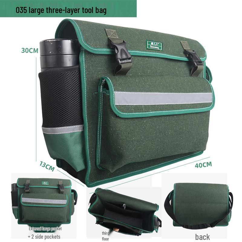 Multifunctional Electrician Canvas Tool Bag - Wear-resistant, Thickened, Shoulder/Crossbody