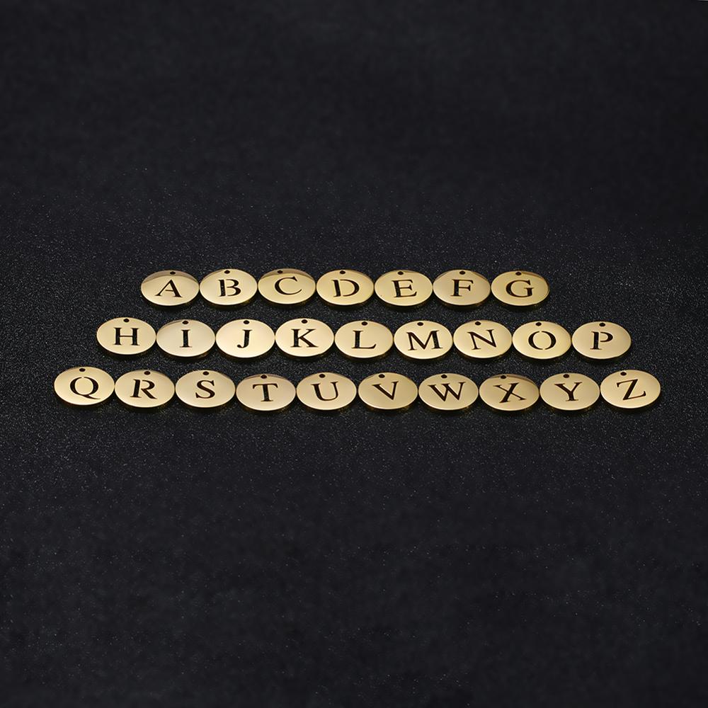 Teamer 10pcs A-Z 26 Letters Stainless Steel Charms for Jewelry Making Initial Alphabet Charms Pendant for Bracelet Necklace DIY