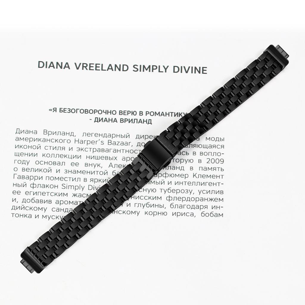 For Fitbit Inspire HR/Inspire Watch Band Slim Five-Bead Stainless Steel Black Strap