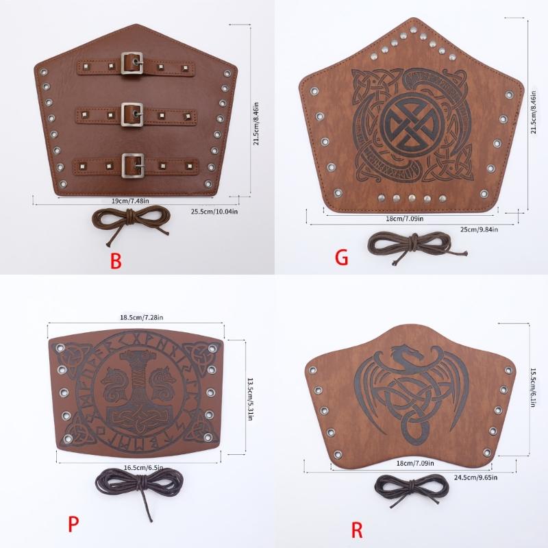 Historical Arm Guard Cosplay Arm Gauntlets Vintage Armband Knight Arm Guard Festival Costume PU Leather Arm Bracers