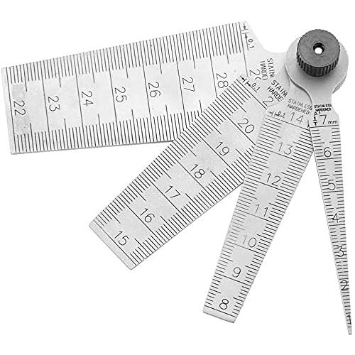 ZOYUBS Stainless Steel Welding Taper Gauge Set, Taper Gauge, Welding Taper Feeler Gauge Ruler, Hole Size Gauge, Gap Gauge, Welding Wedge Feeler Gauge,