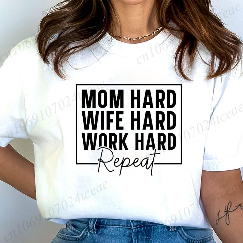 Women Fashion T Shirt Mom Life Print Funny Tops Womens Casual TShirt Tops blessed mama Tee mom of boys Aesthetic Mom Clothes