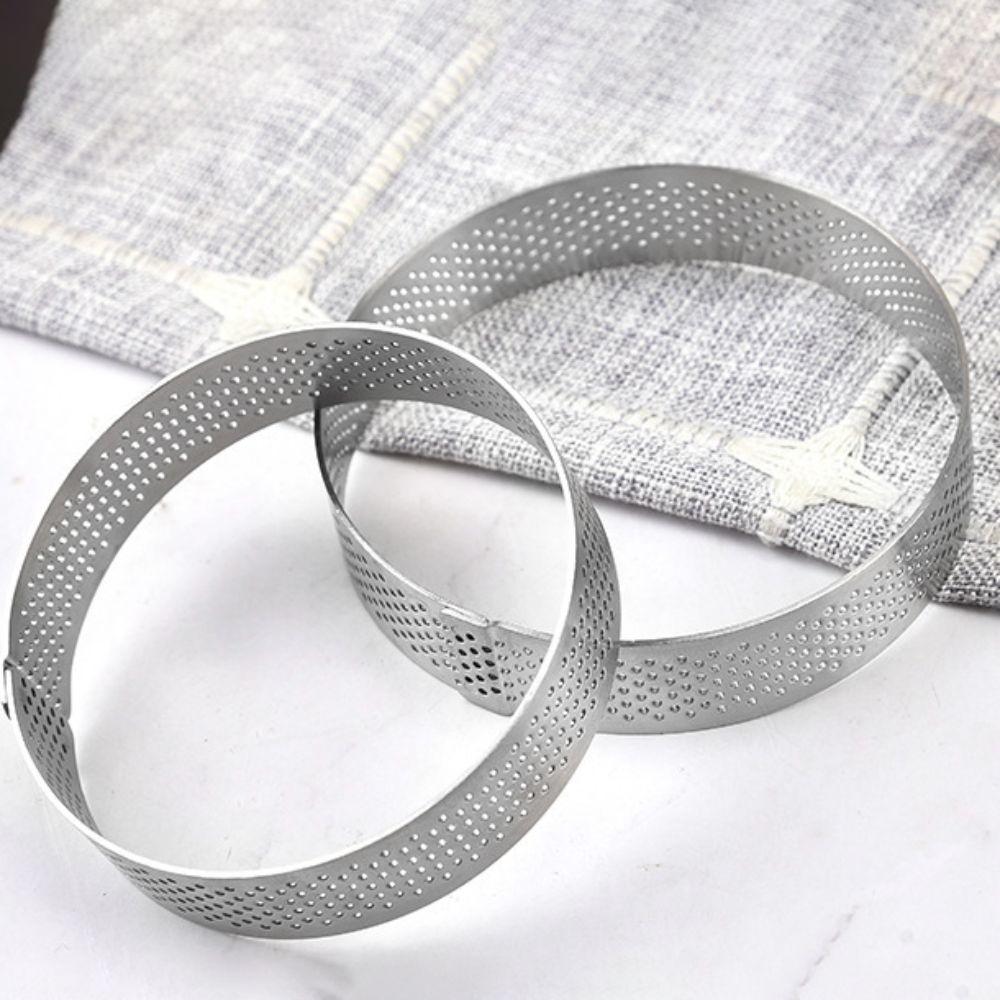 12 Piece Stainless Steel Perforated Tart Ring 8 CM Pastry Mold Durable Mousse Cake Ring  Bakery