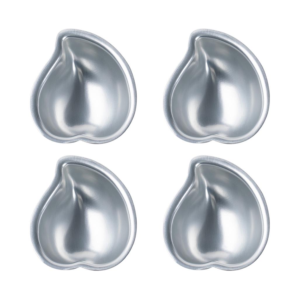 4pcs Food Grade Aluminum Alloy Mochi Molds Peach Mango Design Molds Easy Release Baking Tools For Home Kitchen