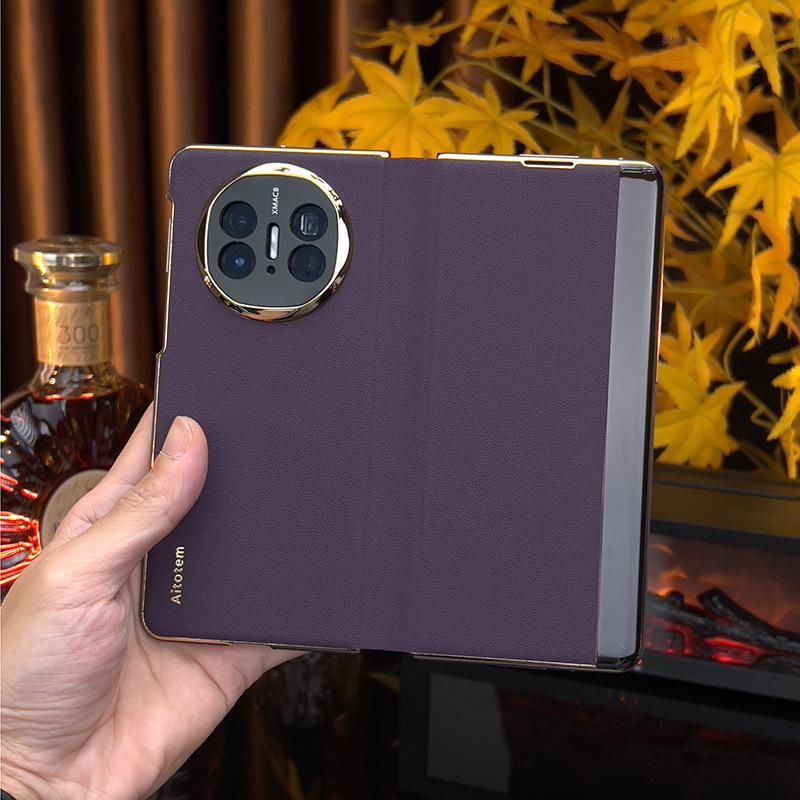 Applicable to Huawei matex6 mobile phone case, smart window x5 collector's edition x3 magnetic suction plating clamshell business men's leather case