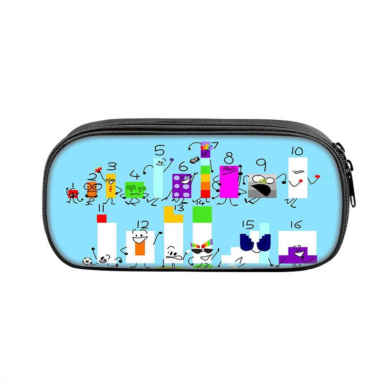 Numberblocks Character Kids And Teens Pencil Case Waterproof Nylon Bag Storage