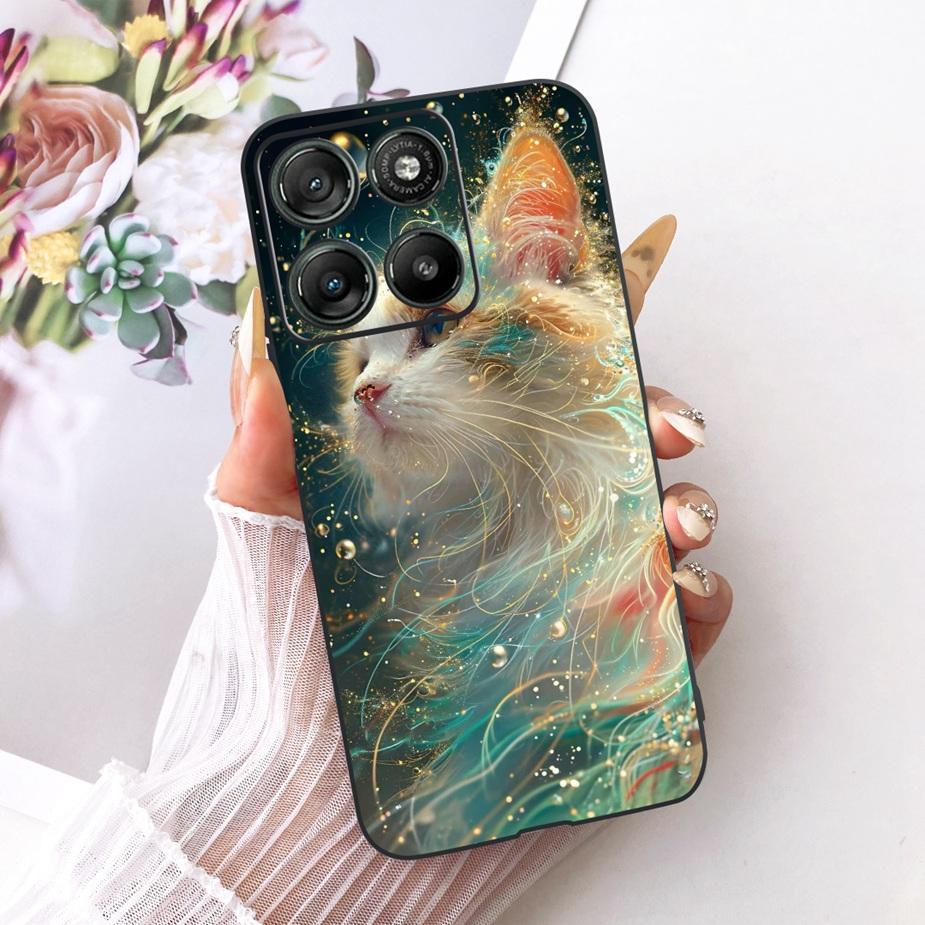 For Motorola Moto G15 G17 Power Case Cute Cat Fashion Painted Cover Soft TPU Phone Case For Moto G17 Power MotoG15 MotoG17 Shell
