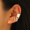 Matte Gold Ear Cuff Set Minimalist Curved and Band Ear Clips Non Piercing Ear Jewelry
