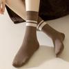 5Pairs Breathable Stripe Tube Socks Retro Mid-calf Socks Fashion Women's Cotton Socks  Keeping Warm