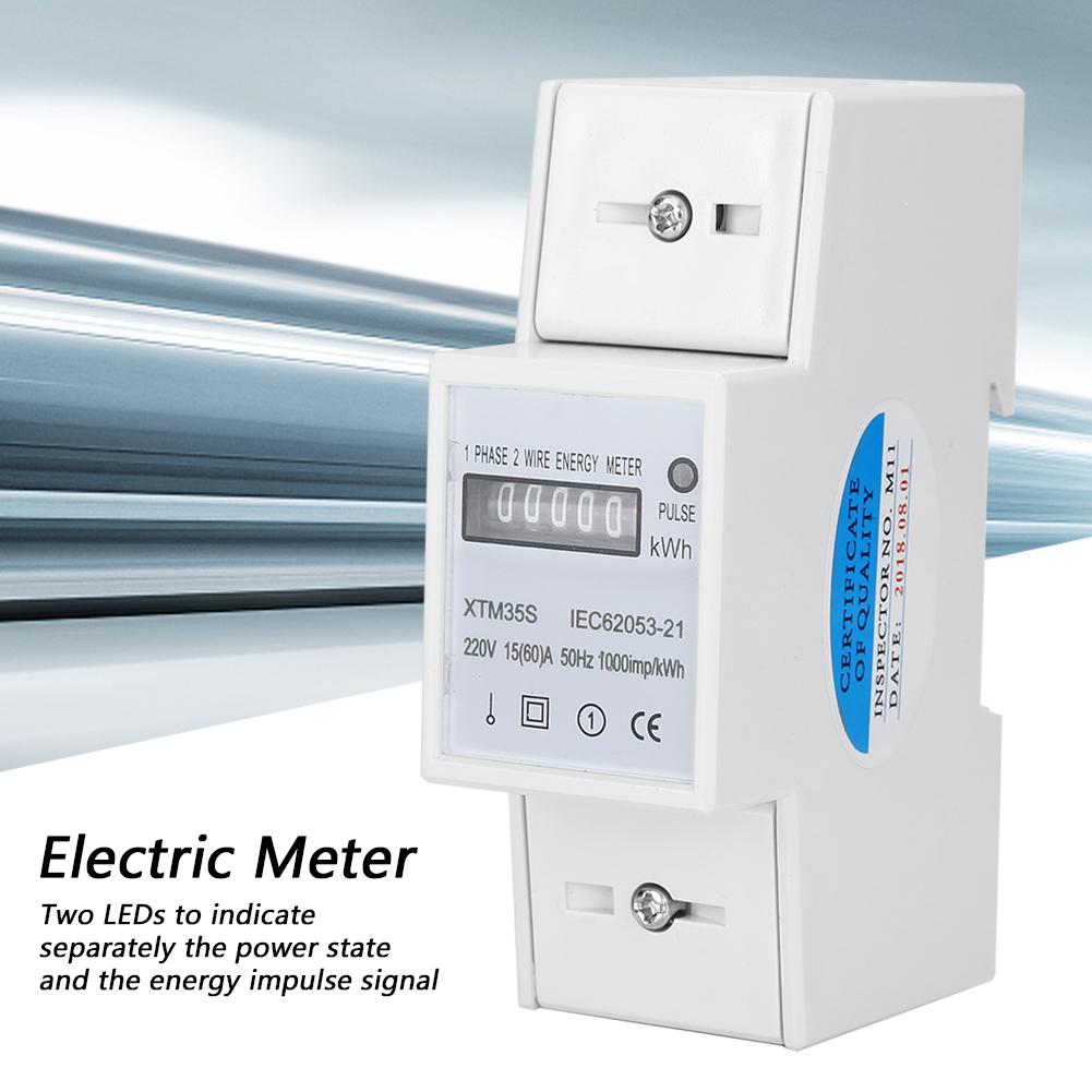 XTM35S 220V Digital 2P Din Rail Electric Meter Electronic KWh Meter