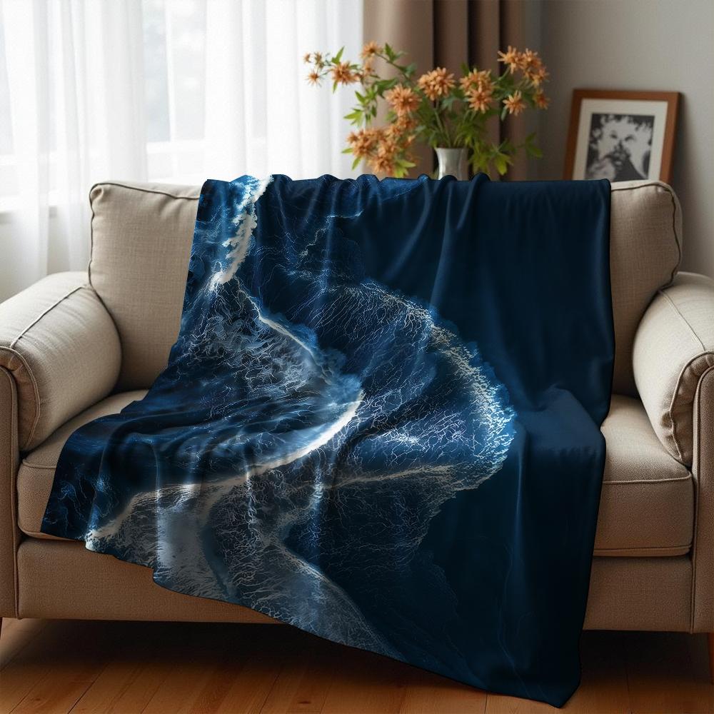 Abstract Leaf Print Anime Cartoon Flannel Blanket Soft Warm Throw for Bedroom Sofa Car Kids Holiday Gift