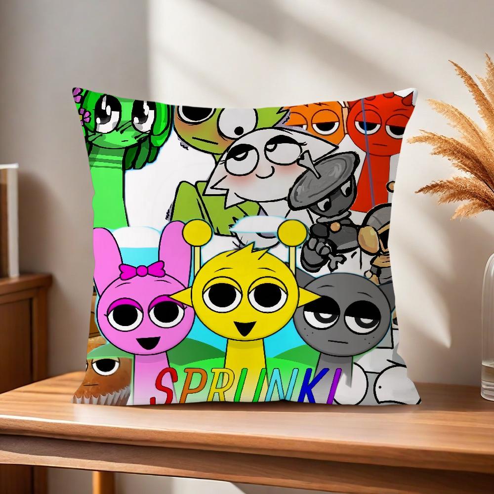 S-Sprunki Soft Pillow Case Game for Sofa Living Room Home Office Decor Protective Covers I-Incredibox Without Pillow-Insert