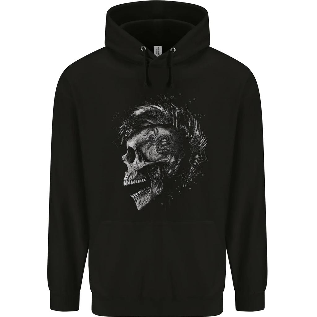 Punk Rock Skull With Tattoos Skull Music hoodie-Casual Pullover Sweatshirt