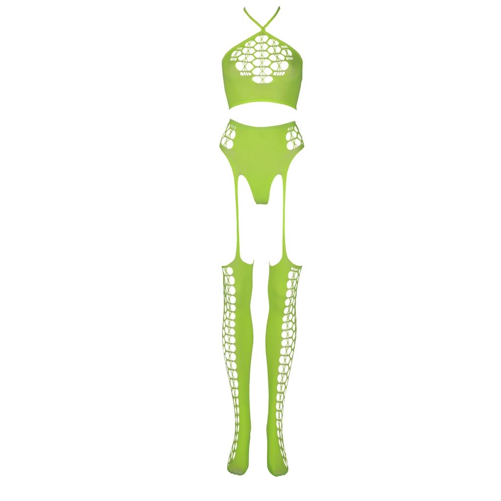 Two-piece bodysuit with crop top and stockings XS/L Ouch! by shots