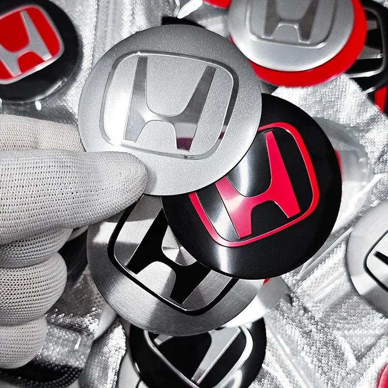 4pcs 56mm 60mm 65mm Car Wheel Center Covers Badge Sticker Stickers For Honda Civic XR-V HR-V Accord Odyssey CRV Insight Fit