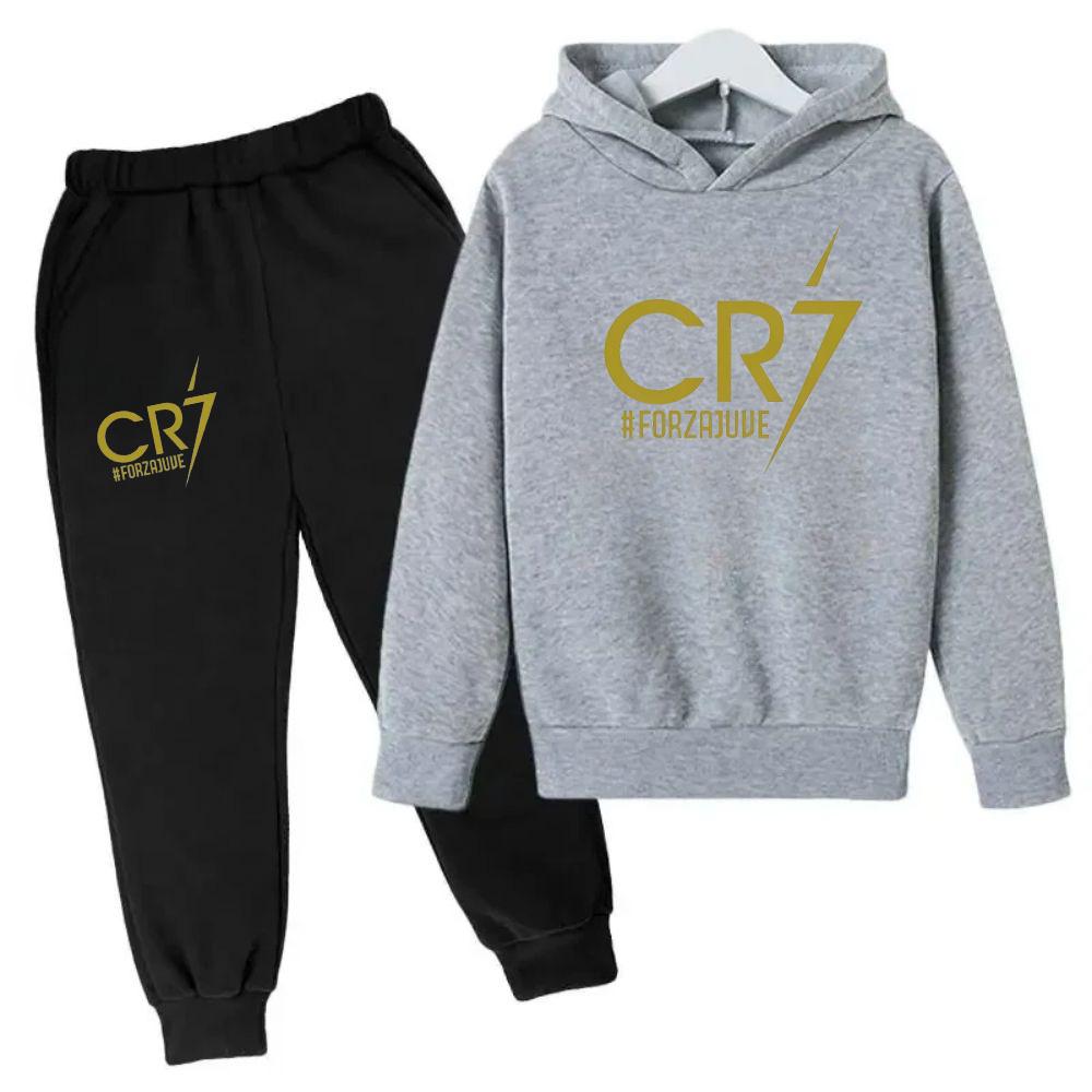 TZWYRonaldo CR7 Print Football Idol Clothing Children Hoodie 2pcs Set Pants Suit Kids Boys Tracksuit Girls Clothing Sport Tracksuits