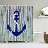 Waterproof Frabic Shower Curtains Nordic Style Mediterranean Nautical Anchor 3D Printed Bathroom Curtain Polyester Bath Curtain
