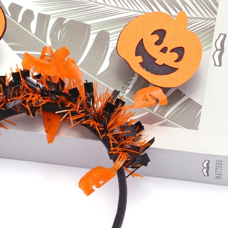 Smiling Pumpkin Halloween Headband Funny Cosplay Party Headwear Hair Hoop Funny Headband Halloween Dress Up