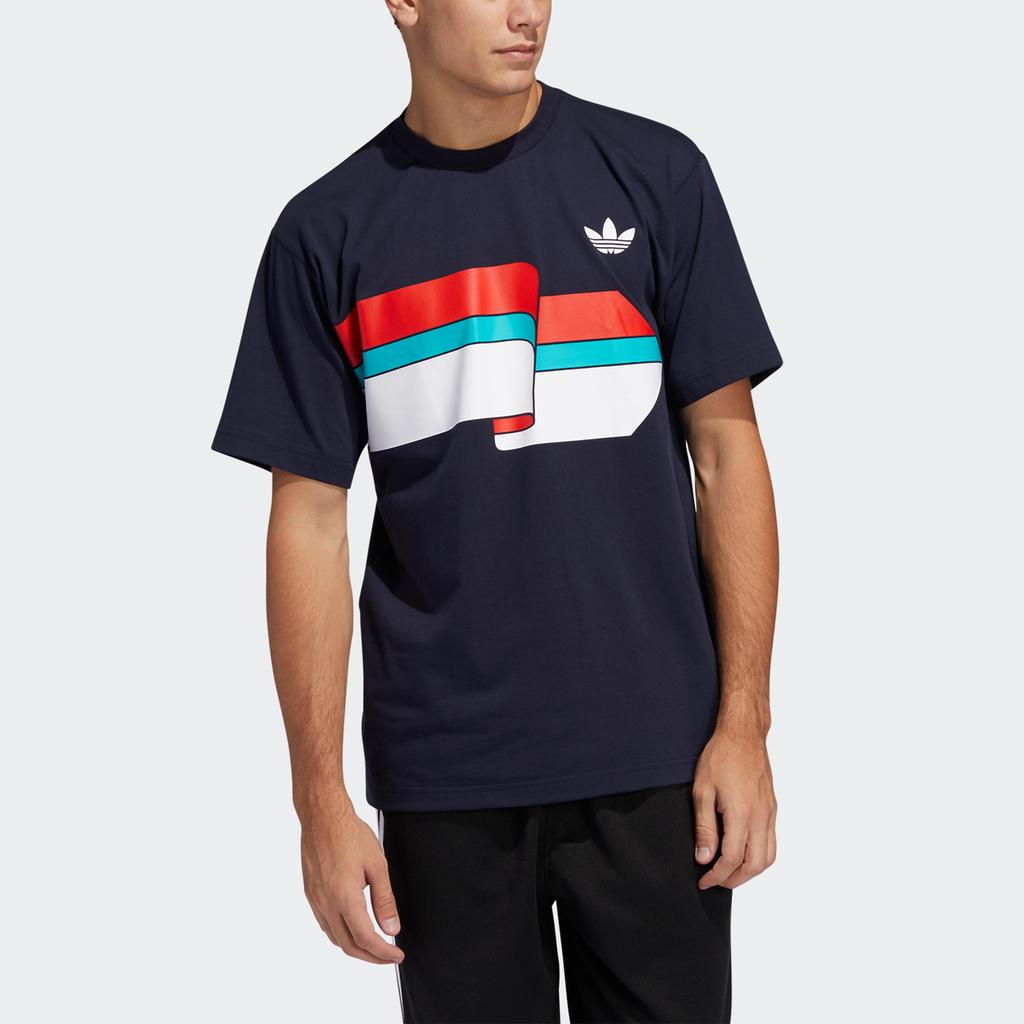 Adidas Originals Ripple Tee With Colorblock Print Men Tops Navy FM1548
