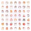 Exclusive For 50 Watercolor Strawberry Cat Stickers Cute Cartoon Animal Cat Head Stickers Waterproof