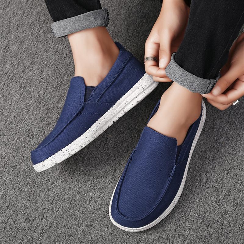 Fashion New Casual Shoes 2024 for Spring Autumn Men Canvas Breathable Large Size Casual Shoes Anti Slip Shoes Solid Color E Flat