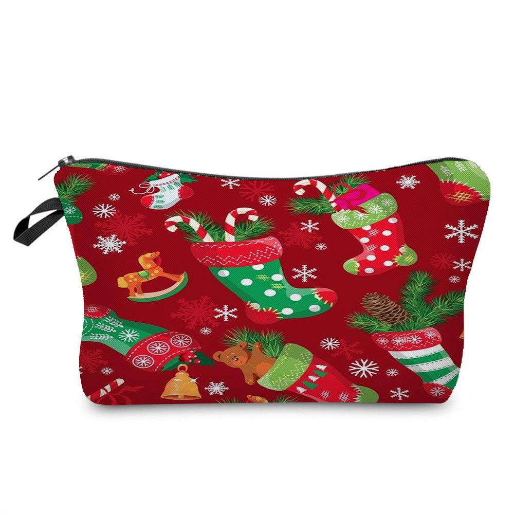 Women Snowman Print Cosmetic Bag Toiletries Organize Travel Storage Case 6766