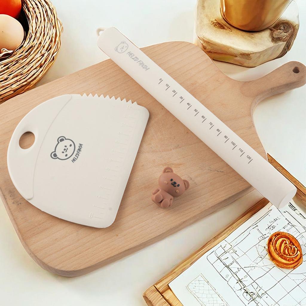 Non-Stick Pastry Cookie Dough Roller Silicone Rolling Pin with Stainless Steel Core Multi-functional Kitchen Cooking Baking Tool