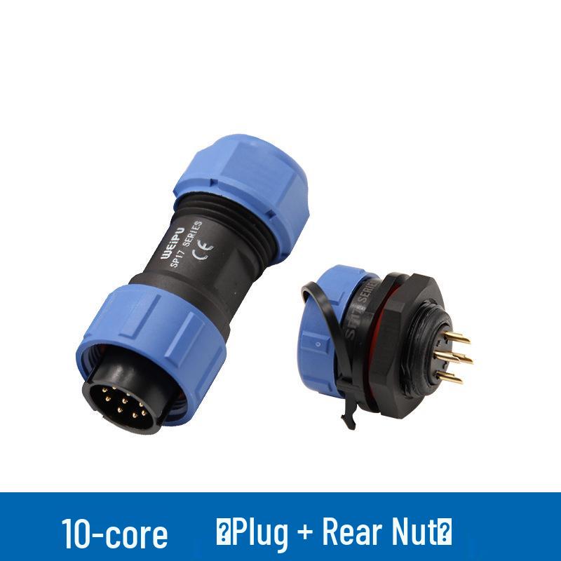 Weipu SP17 4-Pin Aviation Plug Mating Nut Socket Set, IP67 Waterproof Connector