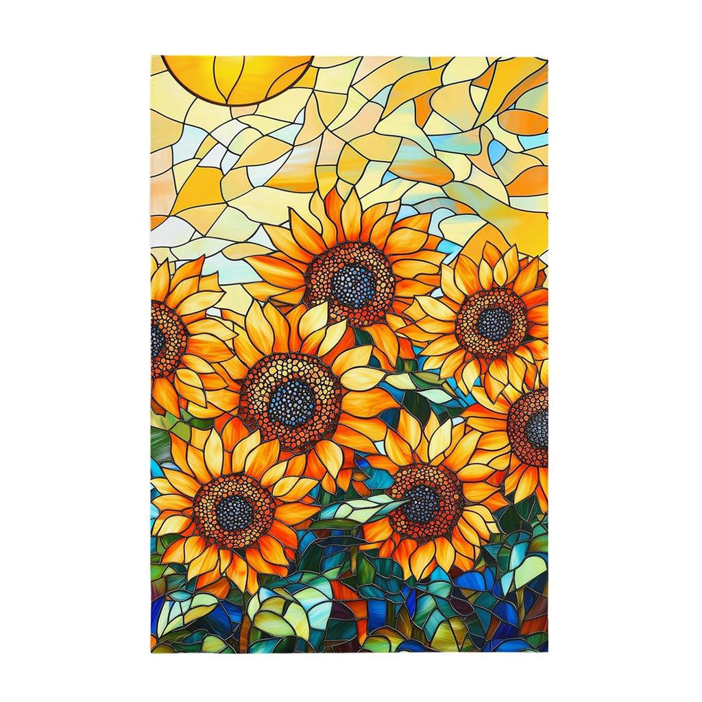 Zweiseitige Gartenflagge mit Sonnenblumen- und Kürbisdruck für saisonale Außendekoration 45 x 30 Zentimeter Geeignet für die Präsentation im Garten und auf der Terrasse
