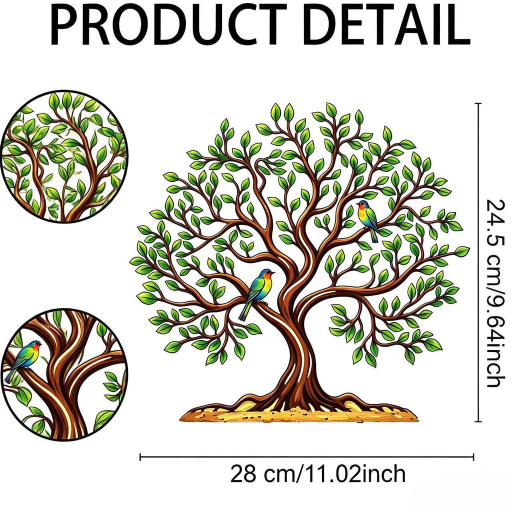 Tree of Life Metal Wall Art: Creative Bird Design for Bedroom or Living Room Décor