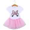Summer Girls Clothing Sets Children Cartoon Minnie Mouse Cotton T-Shirt + Skirt 2Pcs Suit for 2-6 Years Kids Fashion Outfits