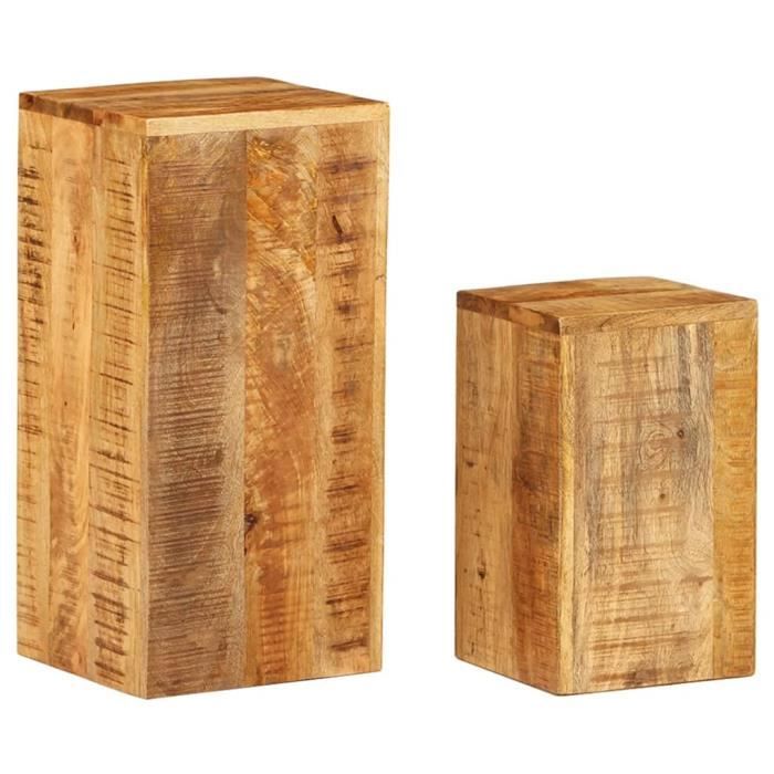 VidaXL Tables d'appoint 2 pcs Bois de manguier solide