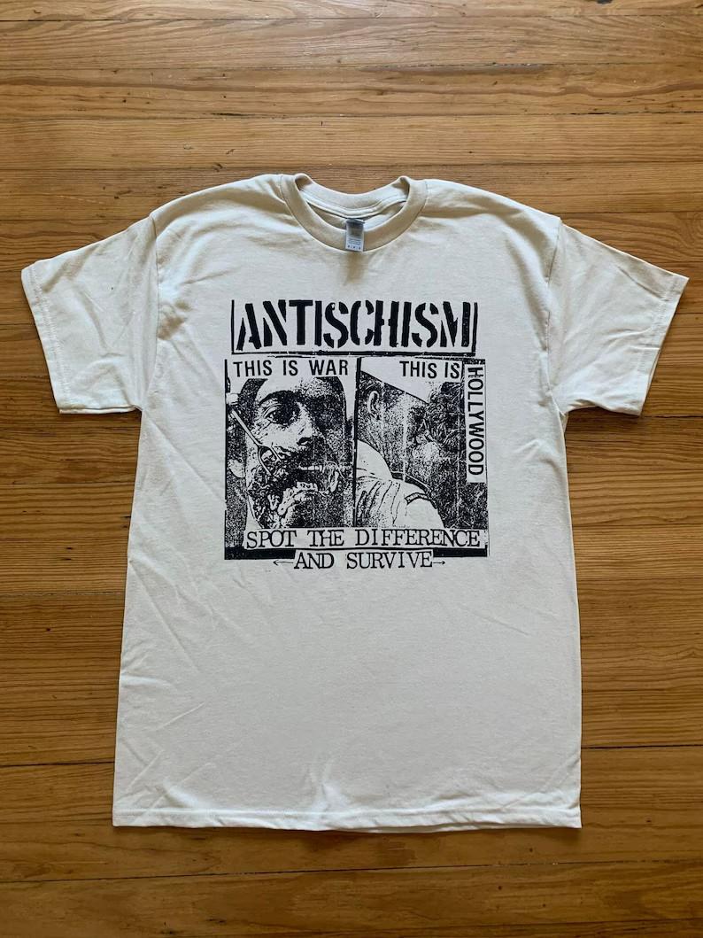 Antischism Crust Punk T Shirt Vintage Grindcore Dystopia Disrupt Antisect Misery L