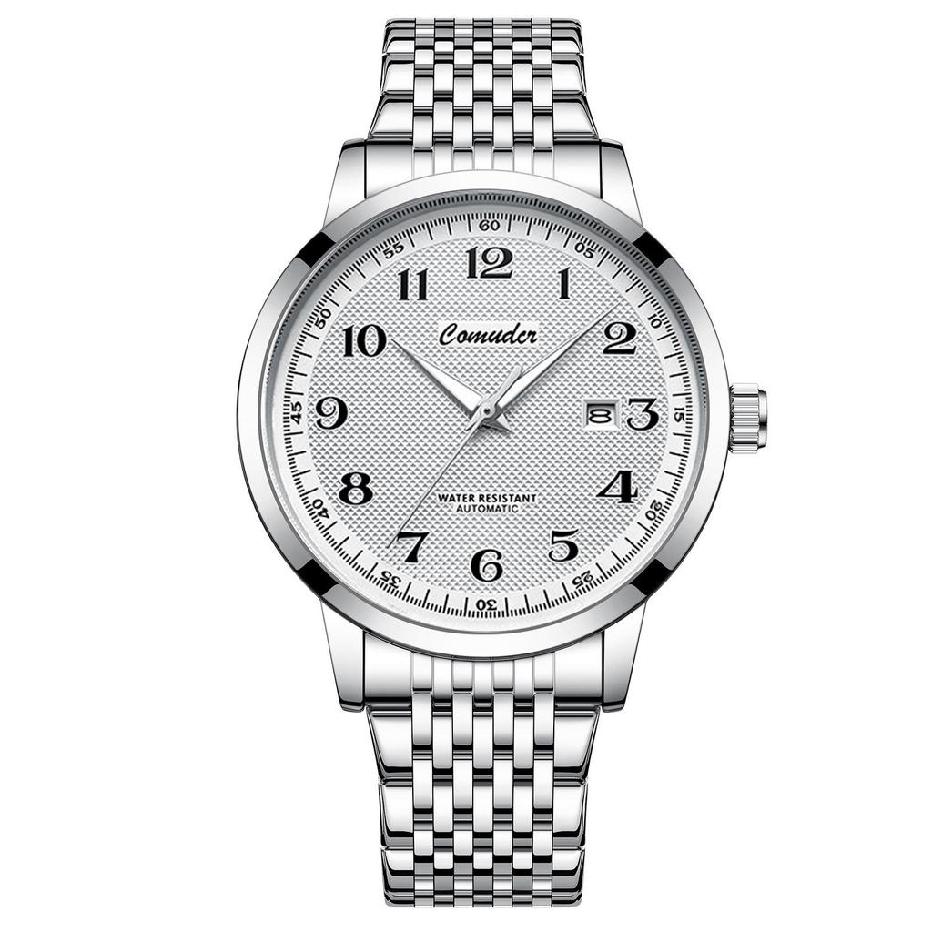 Men's Luminous Waterproof Automatic Skeleton Watch with Calendar