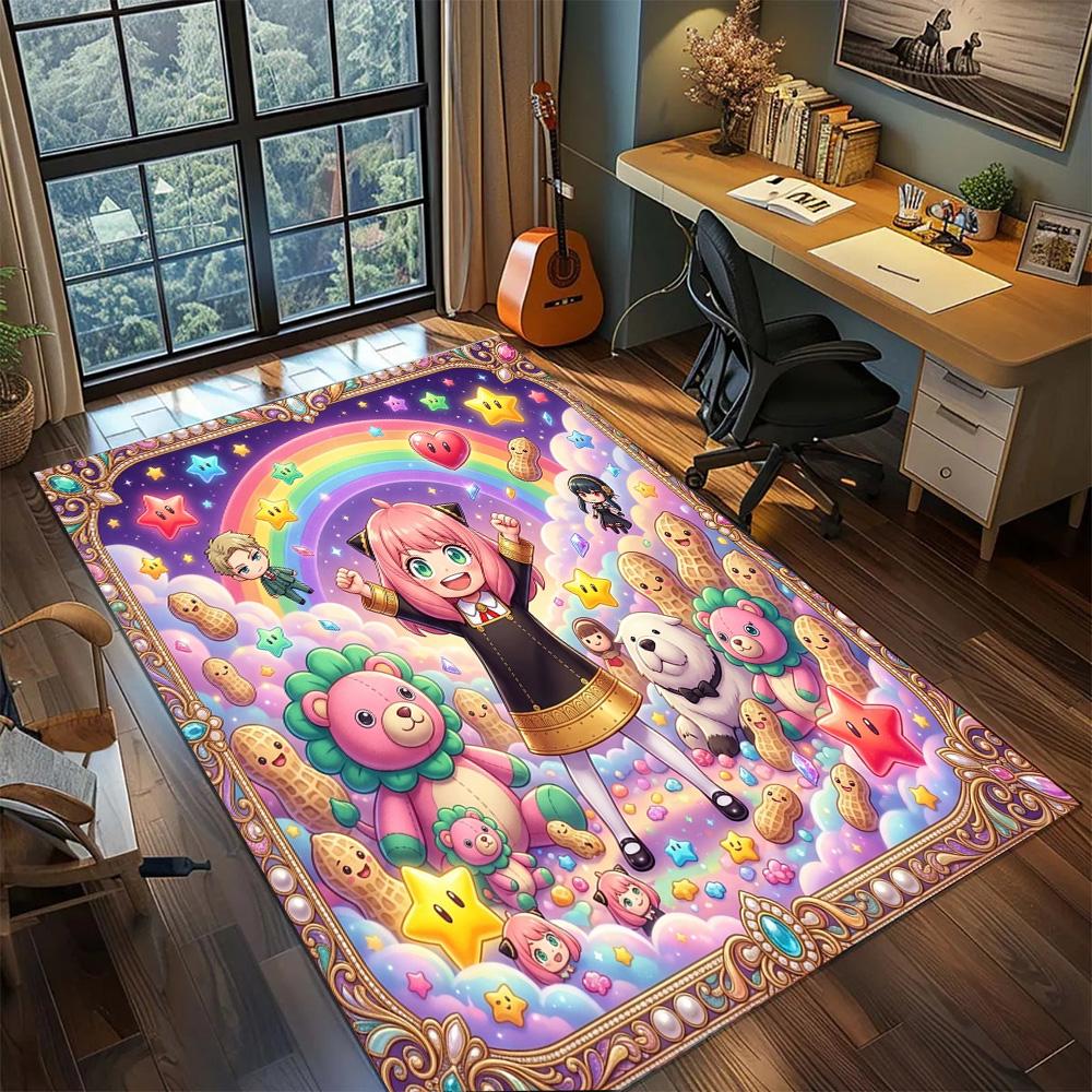 Anya Forger Washable Gamer Bedroom Large Area Non Slip Floor Mat Rug Carpet Home Decor.-TING