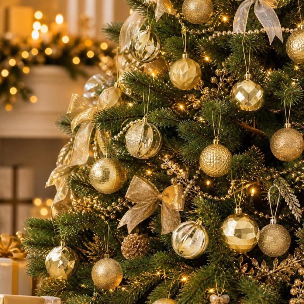 12Pcs/Set Creative Christmas Tree Balls Shiny Xmas Baubles Durable Christmas Ball  Showcase