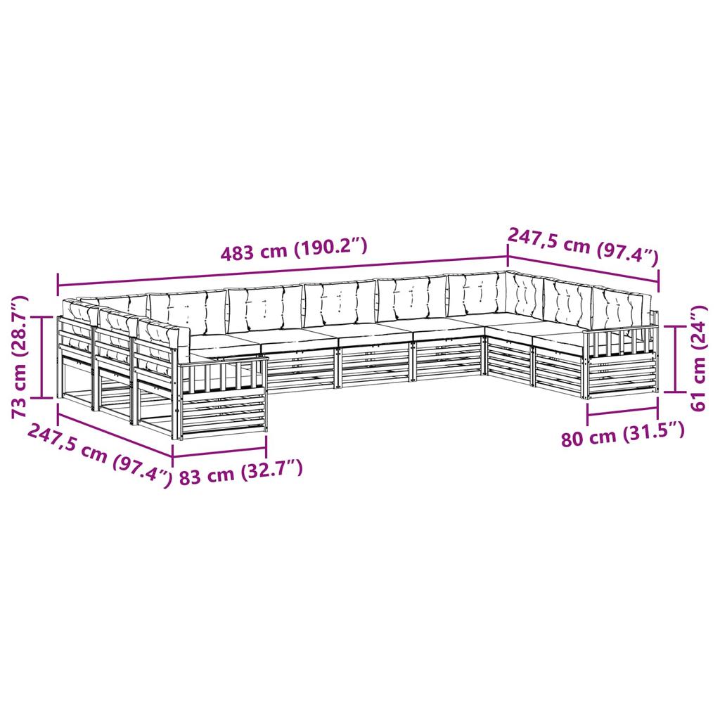 Outdoor Sofa Set 5 pcs Natural and Anthracite Solid Acacia Wood