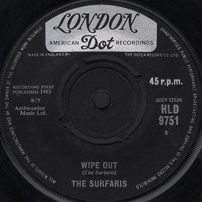 Disco de 7 polegadas SURFARIS - Wipe Out HLD9751 London Records, 1963 UK Rock Usado