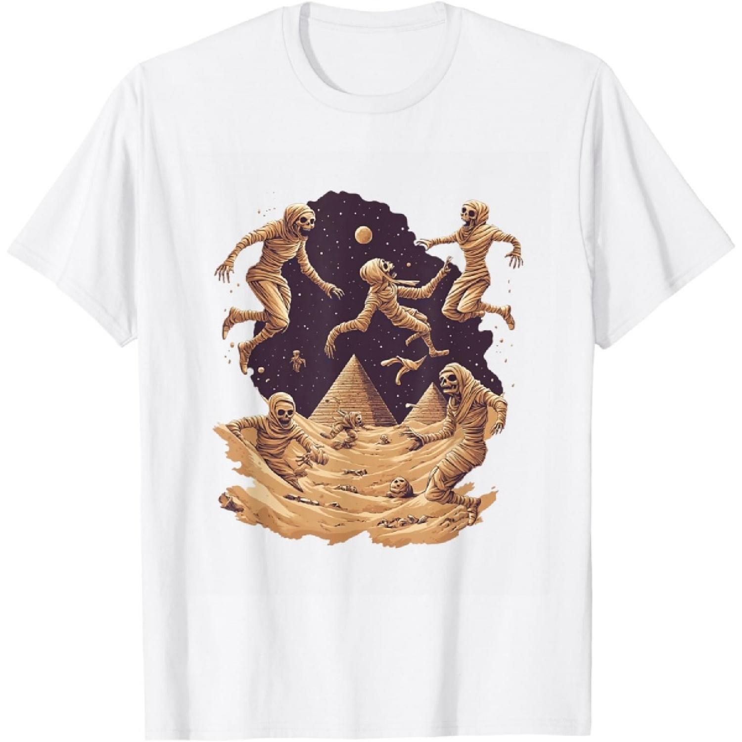 Egyptian Mummy Horror Design Halloween T-Shirt S