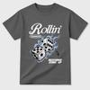 Rollin Numbers Graphic Tee. Streetwear Brand Graphic T-Shirt. 5s Retro White Metallic